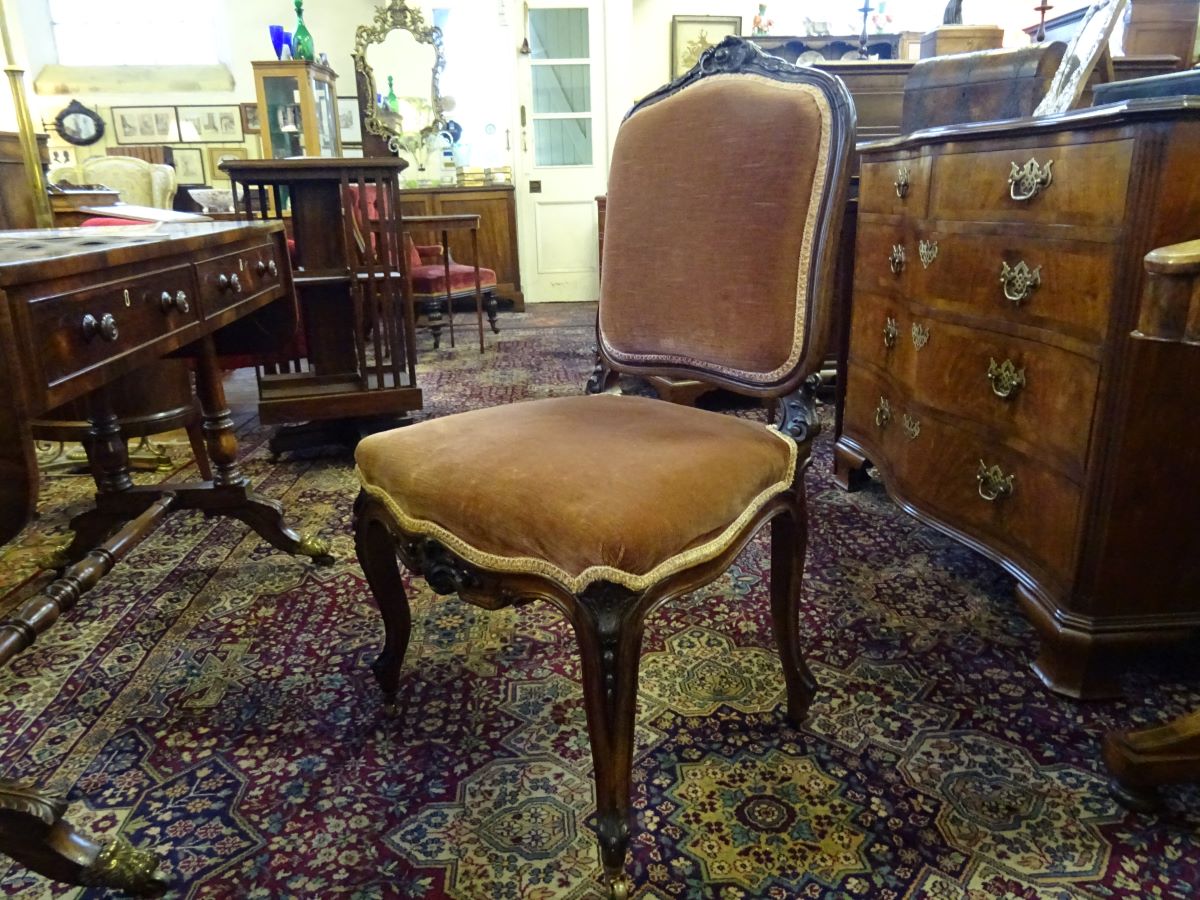 Pair 19th century rosewood side chairs